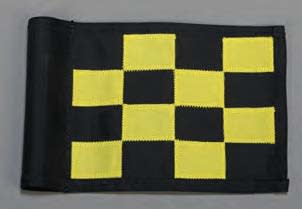 black yellow checkered putting flag