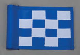 blue white checkered putting flag