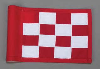 red white checkered putting flag