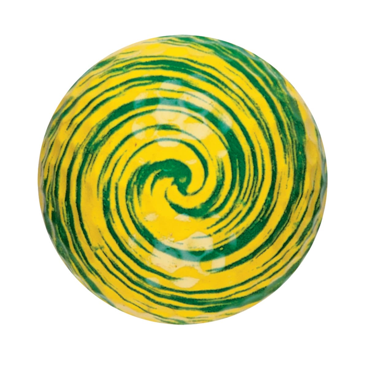 yellow green swirl mini-putt ball