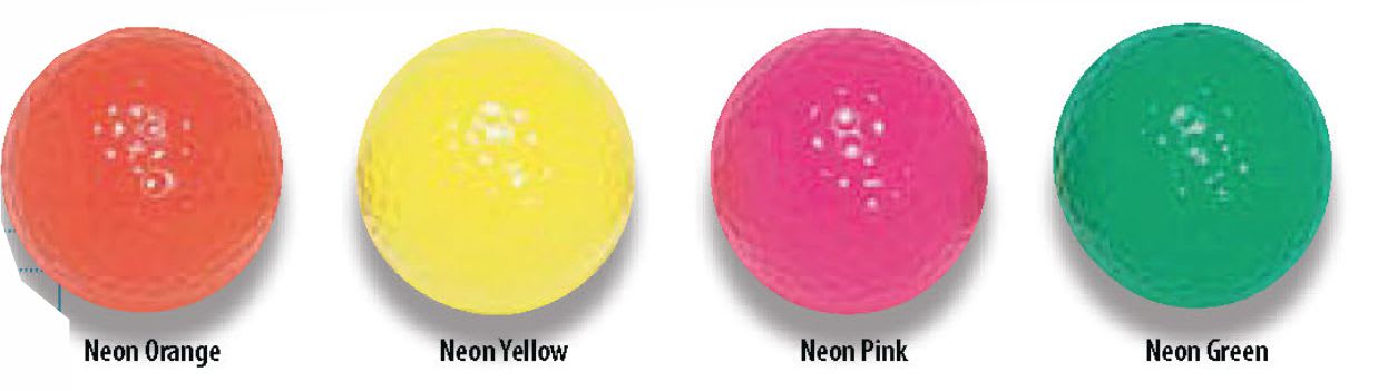 neon mini-putt balls