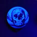 BLACK LIGHT SKULL GOLF BALL