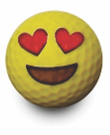 smile emoji hearts novelty golf ball