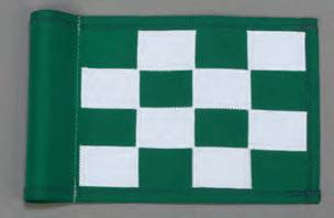 green white checkered putting flag
