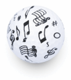 musical notes golf ball