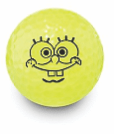 smiley sponge face novelty mini-putt ball